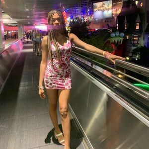 tropical flower bodycon dress!